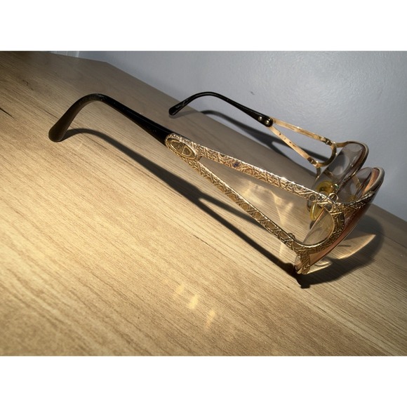 Vintage CHRISTIAN DIOR Sunglasses Rare Lunette de Soleil Oversize 70s Black Gold main image 6